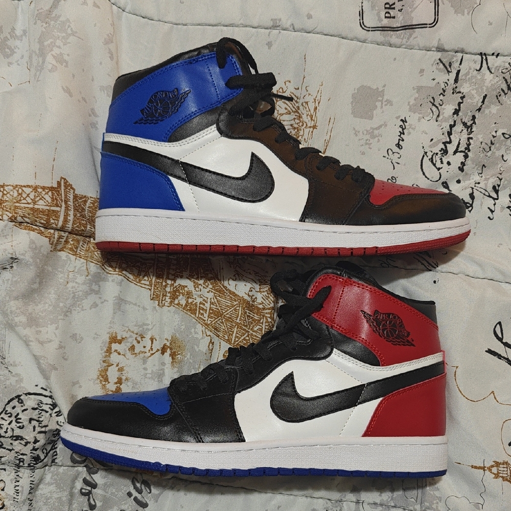 Nike Air Jordan Multicolor Shoes - Red, Blue, Black, White (Worn Twice)